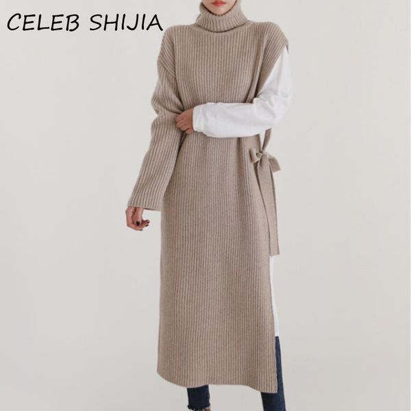 casual dresses shijia turtleneck one-shoulder knitted jumper dress woman elegant khaki solid loose long sweater female autumn winter 2021, Black;gray
casual dresses shijia turtleneck one-shoulder knitted jumper dress woman elegant khaki solid loose long sweater female autumn winter 2021, Black;gray