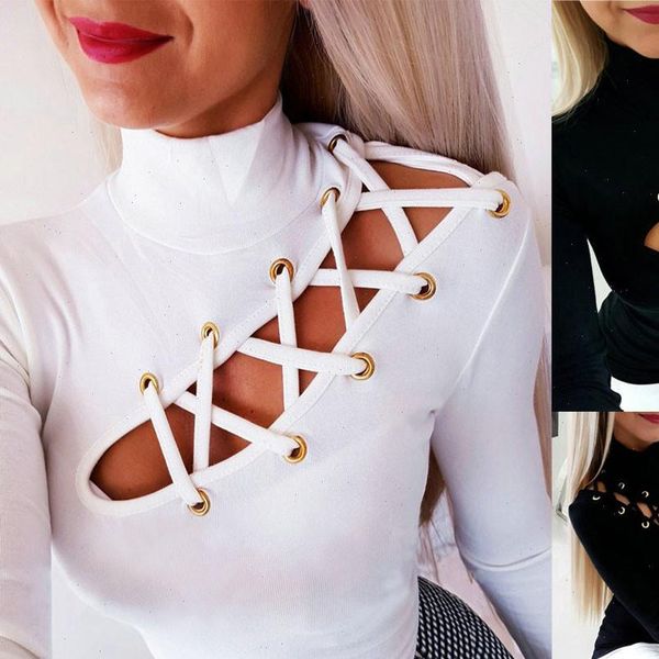 blouse women 2021 autumn winter fashion high collar solid hollow out leaky skinny blusa feminina, White
blouse women 2021 autumn winter fashion high collar solid hollow out leaky skinny blusa feminina, White