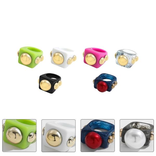 cluster rings 6pcs resin finger creative ring exquisite craft hand jewelry, Golden;silver
cluster rings 6pcs resin finger creative ring exquisite craft hand jewelry, Golden;silver