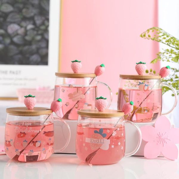 wine glasses heat resistant transparent glass water cup cute strawberry teacup with lid and spoon simple coffee milk mug office drinkware
wine glasses heat resistant transparent glass water cup cute strawberry teacup with lid and spoon simple coffee milk mug office drinkware