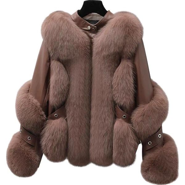 women's fur & faux natural 2021 winter loose leisure style fashion casual coat sheepskin genuine leather jacket female, Black
women's fur & faux natural 2021 winter loose leisure style fashion casual coat sheepskin genuine leather jacket female, Black