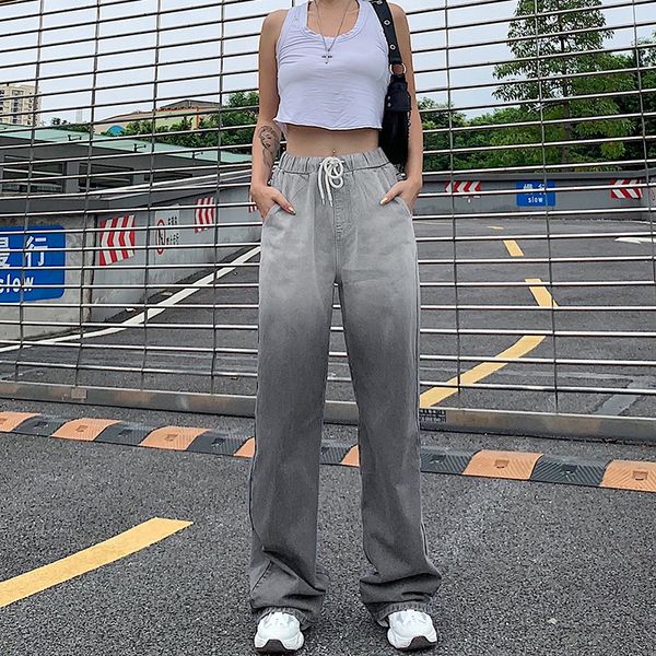 2021 autumn new women joker gradient straight elastic jeans trousers woman pants plus size clothes drawstring tzg1, Black;white
2021 autumn new women joker gradient straight elastic jeans trousers woman pants plus size clothes drawstring tzg1, Black;white