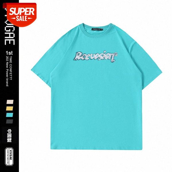 vivgae american street simple letter short-sleeved t-shirt male vibe style loose casual couple tee #sz8i, White;black
vivgae american street simple letter short-sleeved t-shirt male vibe style loose casual couple tee #sz8i, White;black