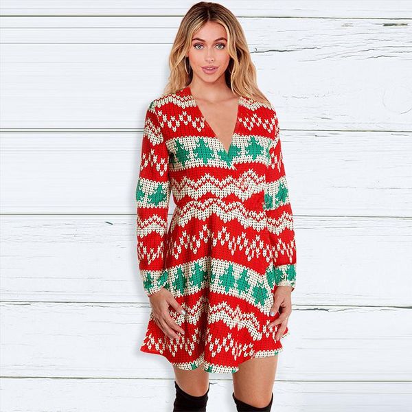 casual dresses fad women long sleeve christmas dress v neck snowflake deer winter autumn pullovers mini, Black;gray
casual dresses fad women long sleeve christmas dress v neck snowflake deer winter autumn pullovers mini, Black;gray