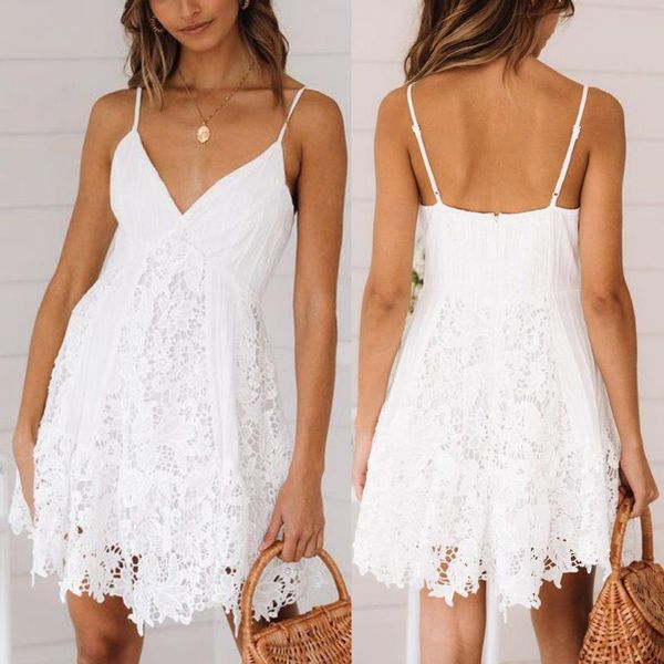casual dresses fashion womens elegant lace solid hollow out backless sleeveless v-neck camis mini dress vestido de mujer 2021, Black;gray
casual dresses fashion womens elegant lace solid hollow out backless sleeveless v-neck camis mini dress vestido de mujer 2021, Black;gray
