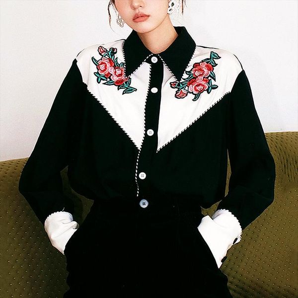 high fashion autumn style women shirts clothes chic embroidery full sleeve casual blusas sl477, White
high fashion autumn style women shirts clothes chic embroidery full sleeve casual blusas sl477, White