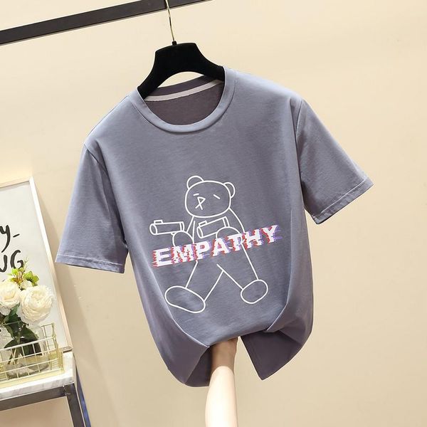 women's t-shirt 2021summer black plus size cotton t shirt women basic casual short sleeve woman clothes tee femme l-4xl, White
women's t-shirt 2021summer black plus size cotton t shirt women basic casual short sleeve woman clothes tee femme l-4xl, White