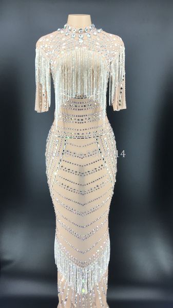 luxury mesh silver crystals chains long dress women wedding birthday celebrate evening transparent dress prom rhinestones dress, Black;red
luxury mesh silver crystals chains long dress women wedding birthday celebrate evening transparent dress prom rhinestones dress, Black;red