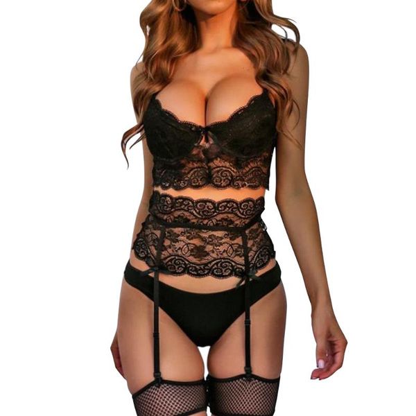 bras sets women lace hollow out lingerie soild color bra panty 3 pcs exotic set temptation bobydoll underwear sleepwear suit d30, Red;black
bras sets women lace hollow out lingerie soild color bra panty 3 pcs exotic set temptation bobydoll underwear sleepwear suit d30, Red;black
