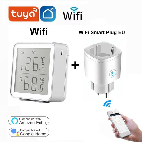 smart home control wifi tuya temperature and humidity sensor sockets with timer support alexa goodle
smart home control wifi tuya temperature and humidity sensor sockets with timer support alexa goodle