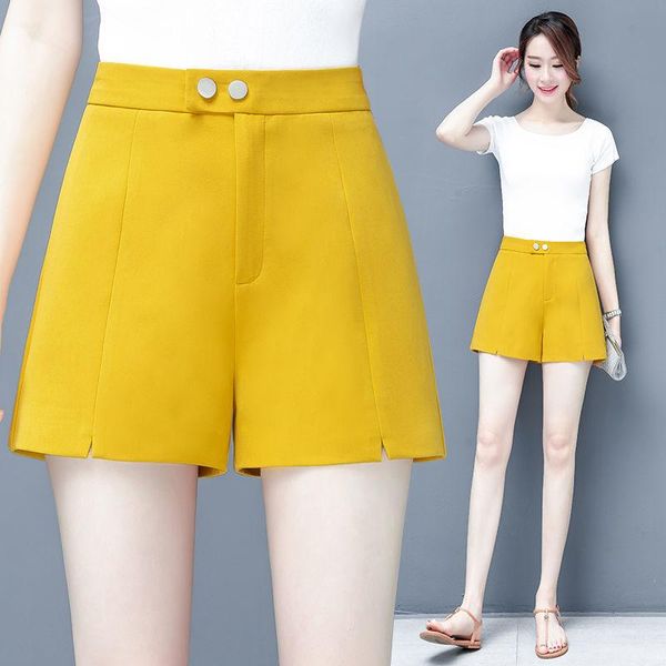 women's shorts women 2021 summer fashion loose wide-leg female high waist thin ladies solid color a-line m156, White;black 
women's shorts women 2021 summer fashion loose wide-leg female high waist thin ladies solid color a-line m156, White;black