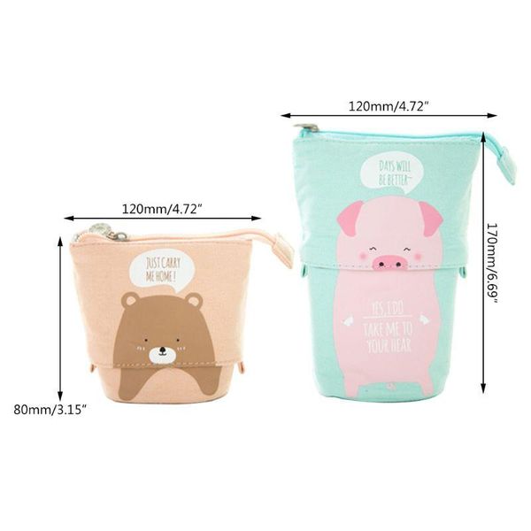 pencil holder case transformer stand stationery box cute cartoon animal school q1qa
