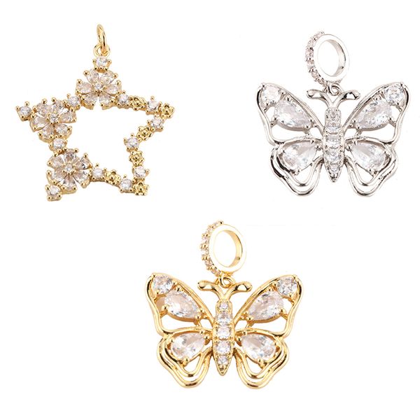 charm charms for jewelry making supplies gold butterfly stars diy earring necklace metal copper mosaic cz zircon accessories, Bronze;silver
charm charms for jewelry making supplies gold butterfly stars diy earring necklace metal copper mosaic cz zircon accessories, Bronze;silver