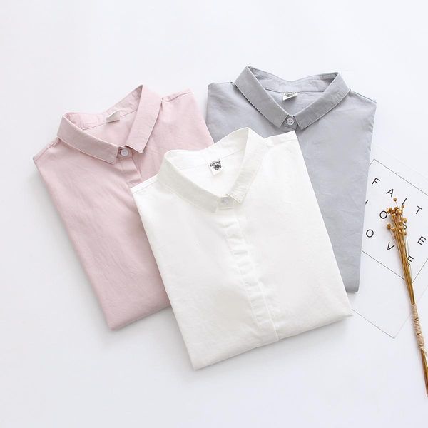 women white blouse office shirt summer autumn cotton long sleeve pink grey work wear ladies female shirt solid color
women white blouse office shirt summer autumn cotton long sleeve pink grey work wear ladies female shirt solid color