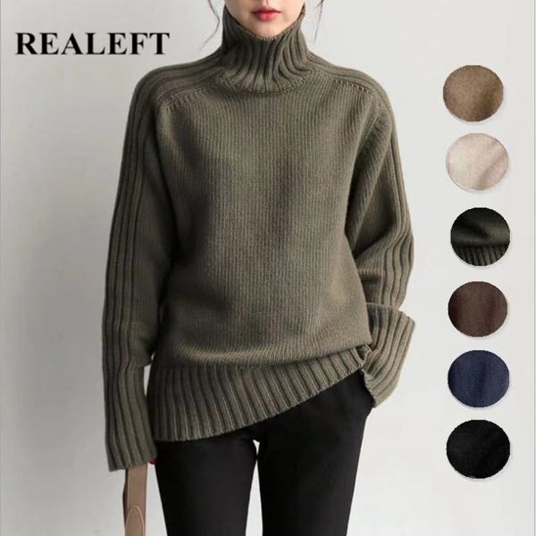realeft elegant autumn winter oversized women sweater new solid loose turtleneck knitted sweaters long sleeve pullover female, White;black
realeft elegant autumn winter oversized women sweater new solid loose turtleneck knitted sweaters long sleeve pullover female, White;black