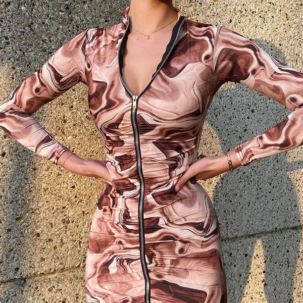 casual dresses wsevypo brown abstract print wrap short dress autumn spring elegant fashion women long sleeve zipper ruched bodycon, Black;gray
casual dresses wsevypo brown abstract print wrap short dress autumn spring elegant fashion women long sleeve zipper ruched bodycon, Black;gray