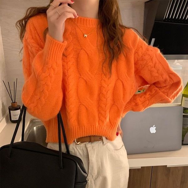 women's sweaters orange cable-knit pullover gentle and comfortable sweater outer wear autumn winter clothing short temperamental rac, White;black
women's sweaters orange cable-knit pullover gentle and comfortable sweater outer wear autumn winter clothing short temperamental rac, White;black