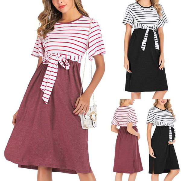 maternity dresses pregnancy dress women o-neck short-sleeve striped stitching for pregnant ladies fashion summer thin, White
maternity dresses pregnancy dress women o-neck short-sleeve striped stitching for pregnant ladies fashion summer thin, White