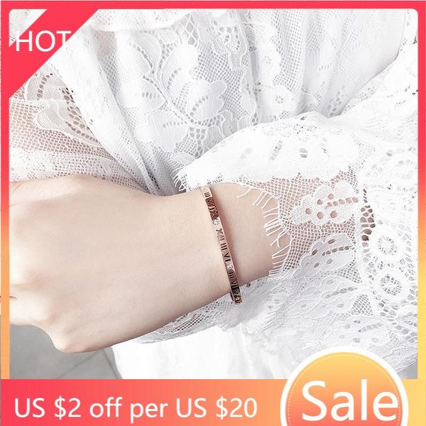 bangle korean -selling fashion roman rose gold female joker bracelet temperament titanium steel couple outlet, Black
bangle korean -selling fashion roman rose gold female joker bracelet temperament titanium steel couple outlet, Black