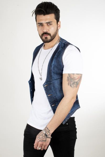 men's vests deepsea narrow cut metal button slim fit jeans cepken vest 2100450, Black;white
men's vests deepsea narrow cut metal button slim fit jeans cepken vest 2100450, Black;white