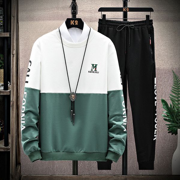 men's t shirts fashion brand color matching sweater 2021 autumn and winter t-shirt casual sportswear set, White;black
men's t shirts fashion brand color matching sweater 2021 autumn and winter t-shirt casual sportswear set, White;black