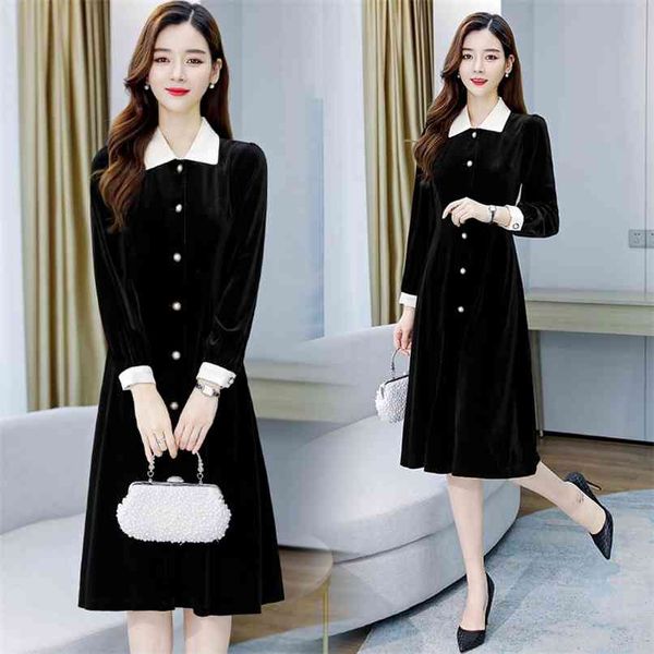 spring autumn korean solid 3xl plus size vestidos elegant black gold velvet vintage midi dress women bodycon casual dresses 210528, Black;gray
spring autumn korean solid 3xl plus size vestidos elegant black gold velvet vintage midi dress women bodycon casual dresses 210528, Black;gray