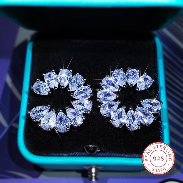 stud premium luxury white zircon drop shape side by half circle sterling silver earrings ladies party anniversary birthday gift, Golden;silver
stud premium luxury white zircon drop shape side by half circle sterling silver earrings ladies party anniversary birthday gift, Golden;silver