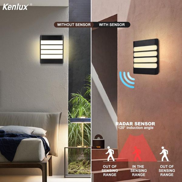 18w radar sensor outdoor plastic wall mounted led light led garden porch lights modern wall lamp for livingroom bedside lamp