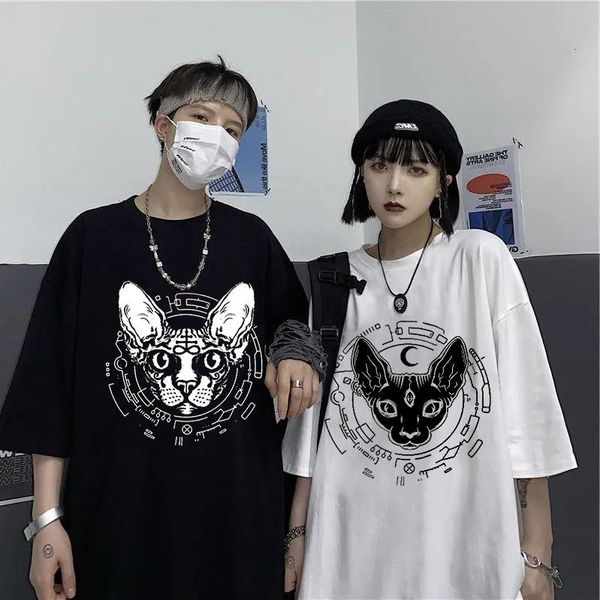 women's t-shirt death metal sphynx cat black witchy shirt gothic tshirt steampunk hipster tees graphic tee, White
women's t-shirt death metal sphynx cat black witchy shirt gothic tshirt steampunk hipster tees graphic tee, White
