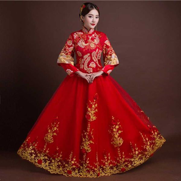 spring chinese wedding dress bride xiuhe dress slim cheongsam hand-embroidered elegant bride tang suit qipao women, Red
spring chinese wedding dress bride xiuhe dress slim cheongsam hand-embroidered elegant bride tang suit qipao women, Red