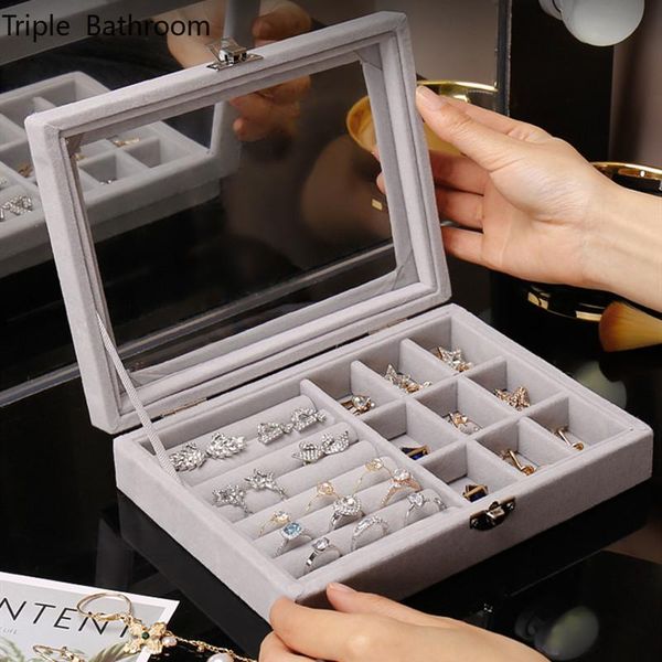 storage boxes & bins grey flannel stud jewelry organizer ring necklace makeup holder cases box showcase home bedroom desktop
storage boxes & bins grey flannel stud jewelry organizer ring necklace makeup holder cases box showcase home bedroom desktop