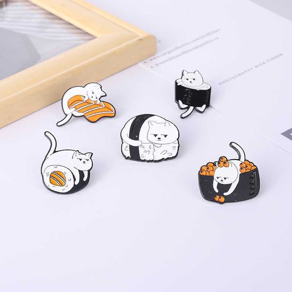 new selling alloy animal brooch creative cartoon sushi cat enamel badge anti light buckle, Gray
new selling alloy animal brooch creative cartoon sushi cat enamel badge anti light buckle, Gray