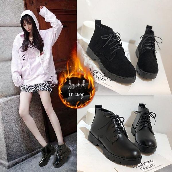 boots front lace-up women autumn fashion short botas round toe pu flat ankle for moccasin, Black
boots front lace-up women autumn fashion short botas round toe pu flat ankle for moccasin, Black