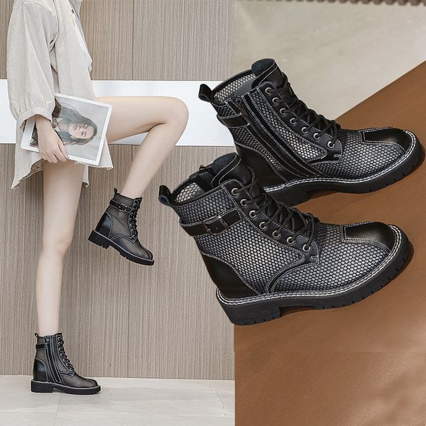 martin boots spring and summer new mesh thick-soled plus buckle women's boots patch student dress shoes, Black
martin boots spring and summer new mesh thick-soled plus buckle women's boots patch student dress shoes, Black
