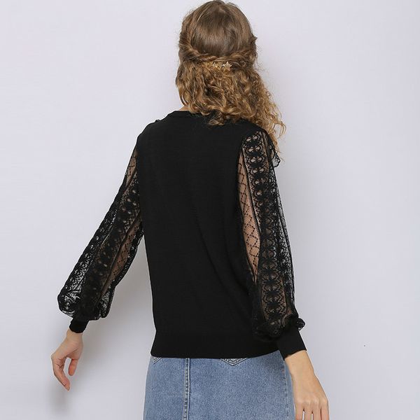 spring perspective liquid thread sewing sleeve women's pullovers fine lace neck mesh shirt t20681 9idf, White;black
spring perspective liquid thread sewing sleeve women's pullovers fine lace neck mesh shirt t20681 9idf, White;black