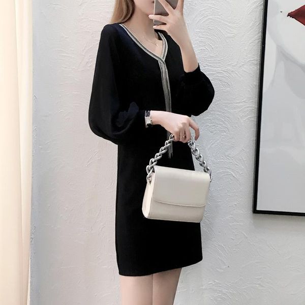 casual dresses 2021 autumn the women mini dress black long sleeve v-neck party club korean style elegant ladies plus size clothes, Black;gray
casual dresses 2021 autumn the women mini dress black long sleeve v-neck party club korean style elegant ladies plus size clothes, Black;gray