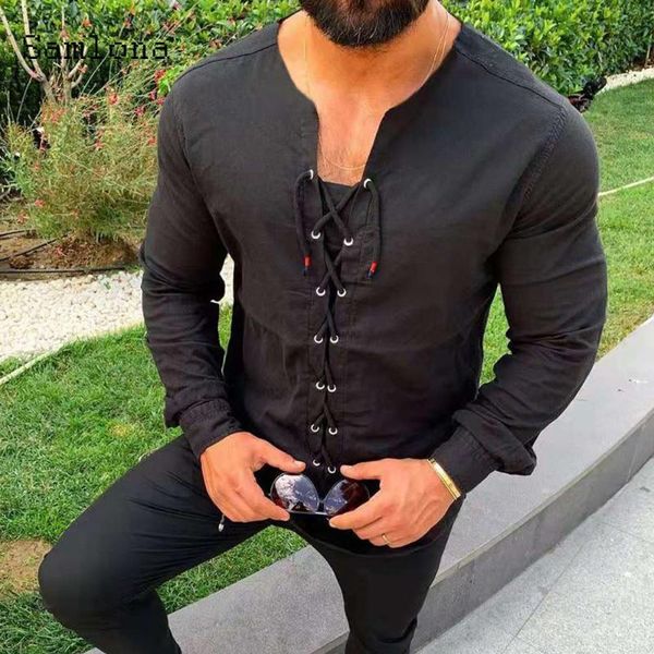 men's casual shirts solid color fashion shirt long sleeve blouses men clothing summer pullovers collarless white bandage blusas man, White;black
men's casual shirts solid color fashion shirt long sleeve blouses men clothing summer pullovers collarless white bandage blusas man, White;black