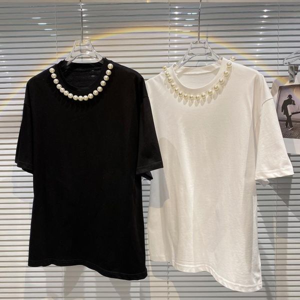 women's t-shirt 2021 summer pearl beaded round neck short sleeve woman black white loose casual tshirt women tee girls t-shirts
women's t-shirt 2021 summer pearl beaded round neck short sleeve woman black white loose casual tshirt women tee girls t-shirts