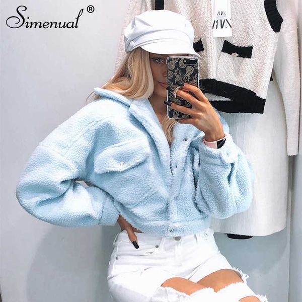 simenual cozy faux lambswool fleece jackets women autumn winter warm fashion coats long sleeve casual pocket button outerwear s20210106, Black;brown
simenual cozy faux lambswool fleece jackets women autumn winter warm fashion coats long sleeve casual pocket button outerwear s20210106, Black;brown