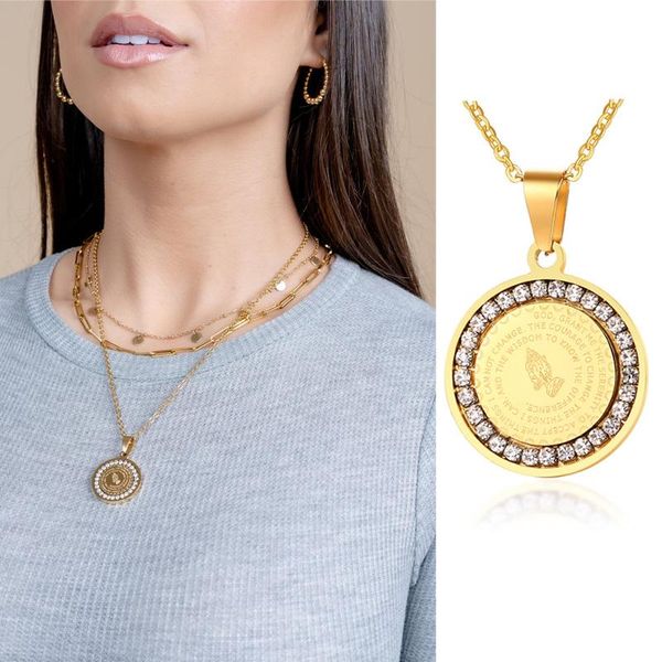 pendant necklaces bible verse prayer necklace for women,cubic zirconia coin medallion stainless steel,engraved lords on back, Silver
pendant necklaces bible verse prayer necklace for women,cubic zirconia coin medallion stainless steel,engraved lords on back, Silver