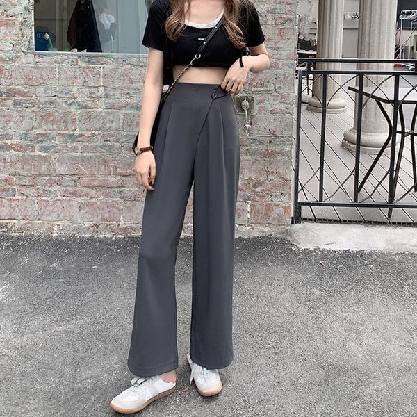 women's pants & capris of 2021 the show thin tall waist wide-legged elastic suit casual dress section straight leg, Black;white
women's pants & capris of 2021 the show thin tall waist wide-legged elastic suit casual dress section straight leg, Black;white