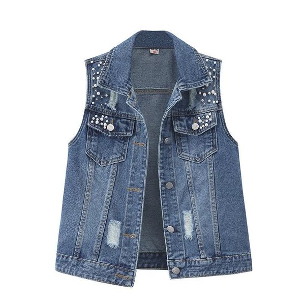 women's vests 2021 spring fall women all match beading holes denim korean plus size single breasted jean waistcoat 4xl 5xl a420, Black;white
women's vests 2021 spring fall women all match beading holes denim korean plus size single breasted jean waistcoat 4xl 5xl a420, Black;white