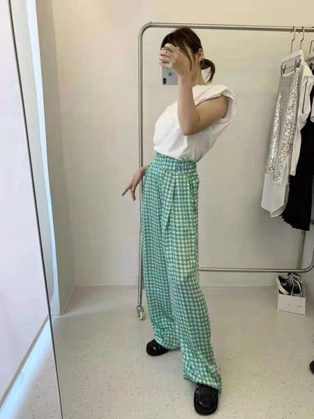 women's pants & capris 2021 spring summer causal green plaid high waist straight ladies loose long trousers female bottoms, Black;white
women's pants & capris 2021 spring summer causal green plaid high waist straight ladies loose long trousers female bottoms, Black;white