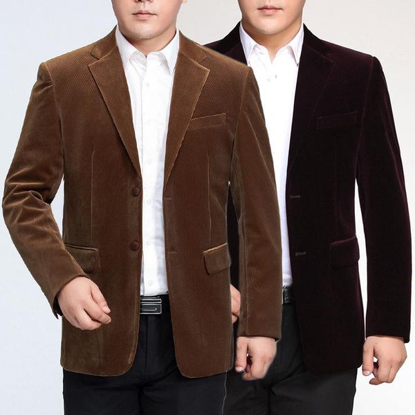 men's suits & blazers hoo 2022 autumn business casual corduroy suit double button blazer men, White;black
men's suits & blazers hoo 2022 autumn business casual corduroy suit double button blazer men, White;black