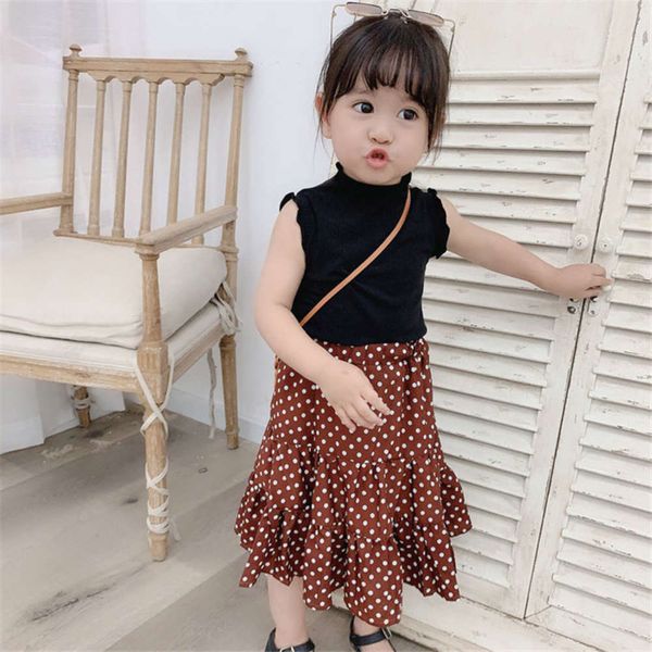 bottomed vest girls' shirt suit with polka dot skirt 2-piece 21 summer new children's wear, White
bottomed vest girls' shirt suit with polka dot skirt 2-piece 21 summer new children's wear, White