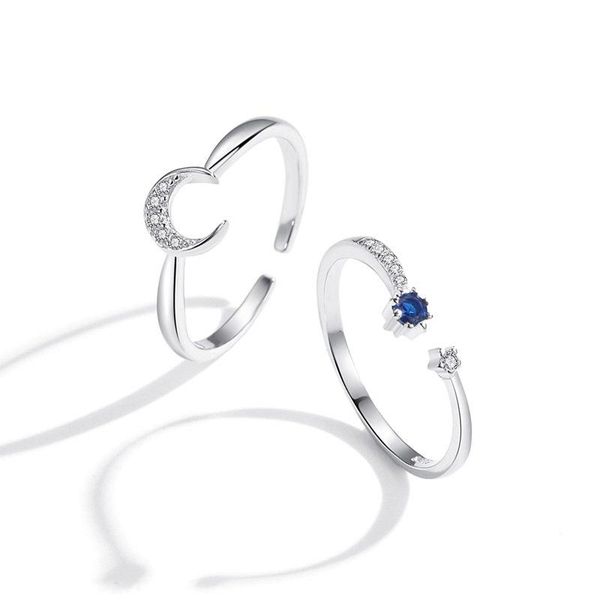 cluster rings simple couple ring silver color zircon moon star 925 blue for women girl adjustable size fashion jewelry, Golden;silver
cluster rings simple couple ring silver color zircon moon star 925 blue for women girl adjustable size fashion jewelry, Golden;silver
