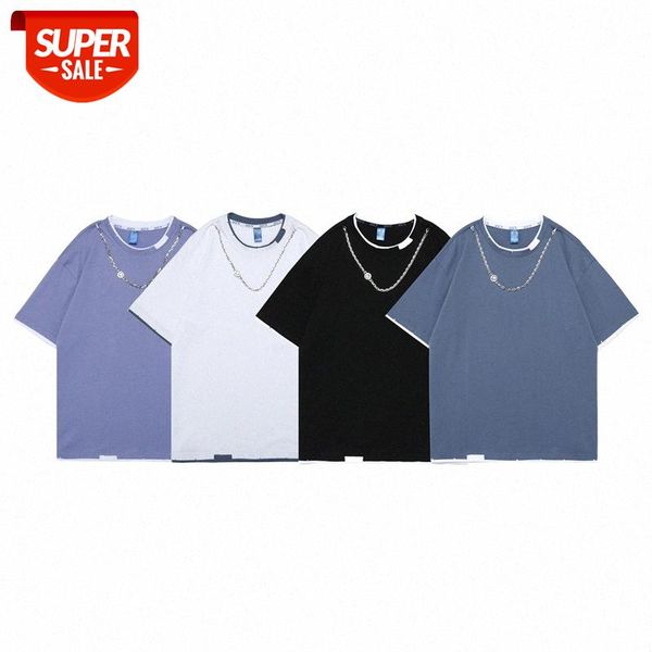 personality solid color t-shirt smiley face chain loose large size fake two piece round neck half sleeve #6d9k, White;black
personality solid color t-shirt smiley face chain loose large size fake two piece round neck half sleeve #6d9k, White;black
