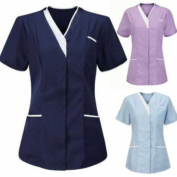v-neck t-shirt women's nurses tunic uniform clinic carer v-neck protective clothing solid color mujer camisetas, White
v-neck t-shirt women's nurses tunic uniform clinic carer v-neck protective clothing solid color mujer camisetas, White