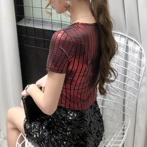 2021 new summer european clothes t-shirt chic drape sequins gilding women ropa mujer short sleeve bottoming shirt tees t06402 1cjw, White
2021 new summer european clothes t-shirt chic drape sequins gilding women ropa mujer short sleeve bottoming shirt tees t06402 1cjw, White