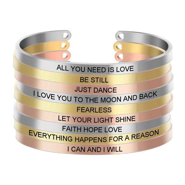 fashion laser engrave personalized stainless steel bangle inspirational quotes bracelet mantra bracelets jewelry for women gift, Black
fashion laser engrave personalized stainless steel bangle inspirational quotes bracelet mantra bracelets jewelry for women gift, Black